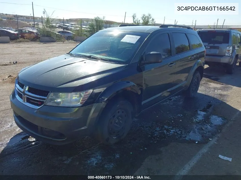 2016 Dodge Journey Se VIN: 3C4PDCAB6GT166542 Lot: 40560173