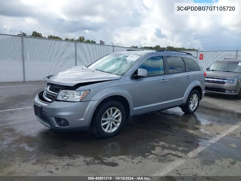 2016 Dodge Journey Sxt VIN: 3C4PDDBG7GT105720 Lot: 40591215