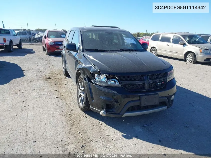 2016 Dodge Journey R/T VIN: 3C4PDCEG5GT114342 Lot: 40593748