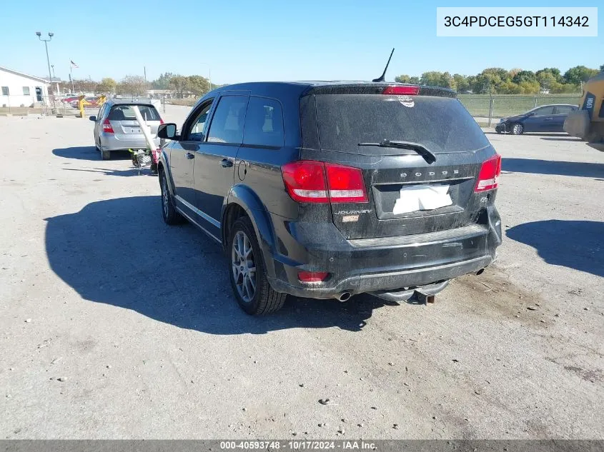 2016 Dodge Journey R/T VIN: 3C4PDCEG5GT114342 Lot: 40593748