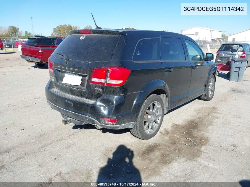 2016 Dodge Journey R/T VIN: 3C4PDCEG5GT114342 Lot: 40593748