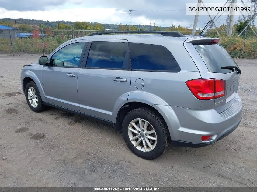 2016 Dodge Journey Sxt VIN: 3C4PDDBG3GT141999 Lot: 40611262