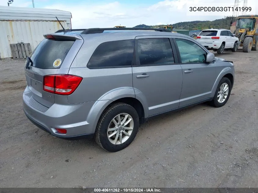 2016 Dodge Journey Sxt VIN: 3C4PDDBG3GT141999 Lot: 40611262