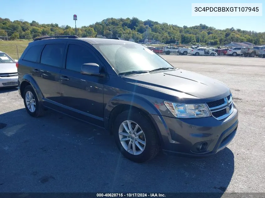 2016 Dodge Journey Sxt VIN: 3C4PDCBBXGT107945 Lot: 40628715