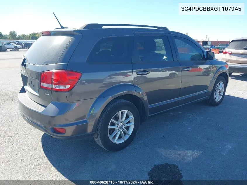 2016 Dodge Journey Sxt VIN: 3C4PDCBBXGT107945 Lot: 40628715