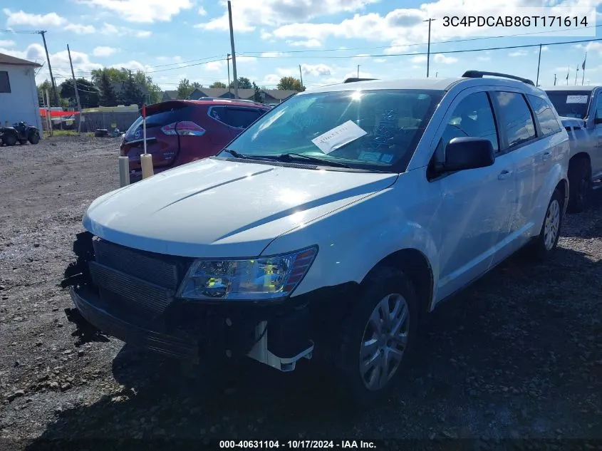 2016 Dodge Journey Se VIN: 3C4PDCAB8GT171614 Lot: 40631104