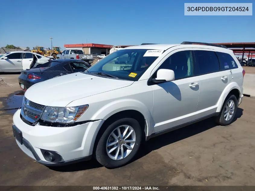 2016 Dodge Journey Sxt VIN: 3C4PDDBG9GT204524 Lot: 40631382