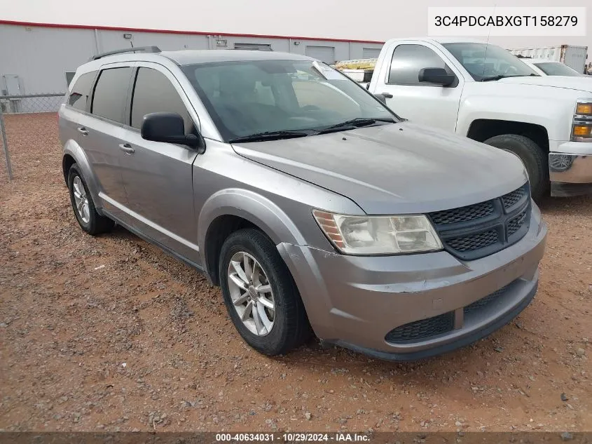 2016 Dodge Journey Se VIN: 3C4PDCABXGT158279 Lot: 40634031