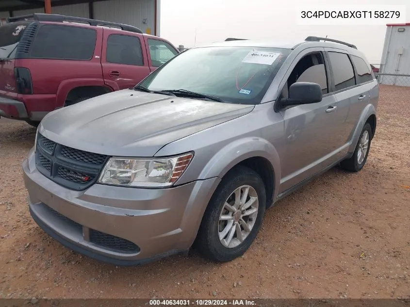 2016 Dodge Journey Se VIN: 3C4PDCABXGT158279 Lot: 40634031