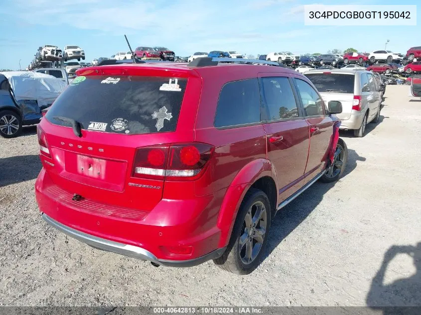 2016 Dodge Journey Crossroad Plus VIN: 3C4PDCGB0GT195042 Lot: 40642813