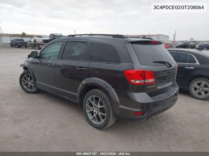 2016 Dodge Journey R/T VIN: 3C4PDCEG2GT208064 Lot: 40647157