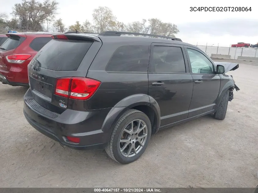 2016 Dodge Journey R/T VIN: 3C4PDCEG2GT208064 Lot: 40647157