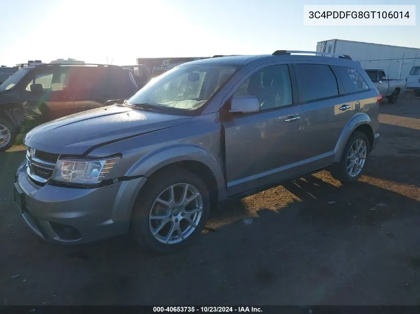 2016 Dodge Journey R/T VIN: 3C4PDDFG8GT106014 Lot: 40653735