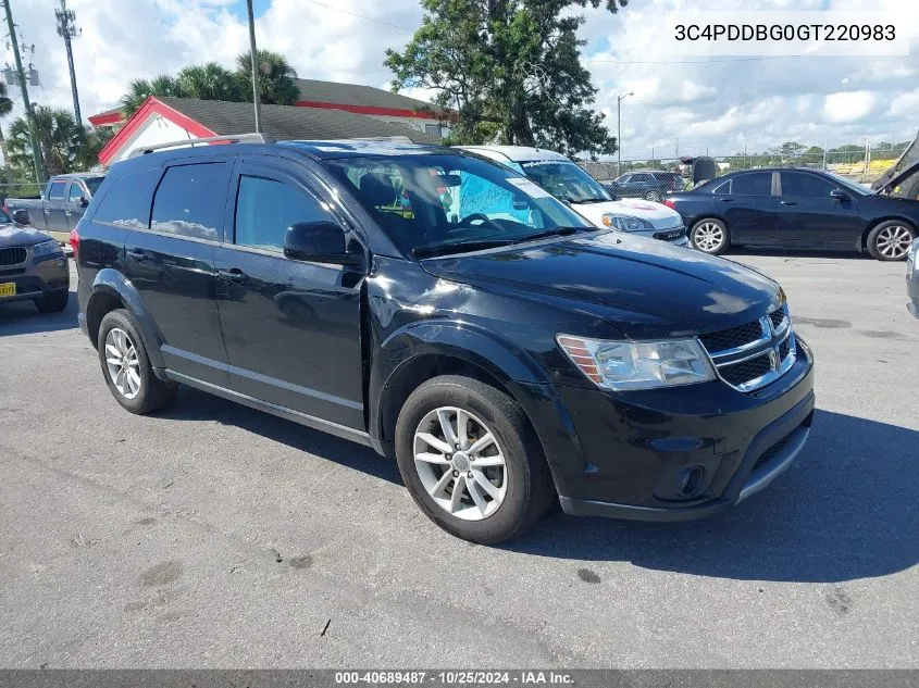 2016 Dodge Journey Sxt VIN: 3C4PDDBG0GT220983 Lot: 40689487