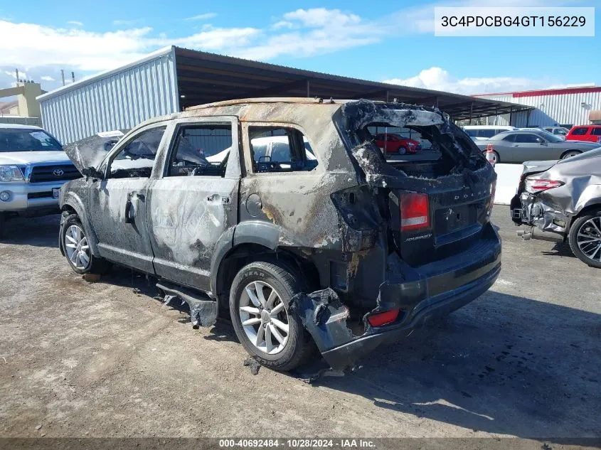 2016 Dodge Journey Sxt VIN: 3C4PDCBG4GT156229 Lot: 40692484