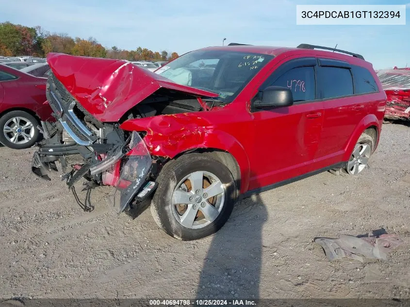 2016 Dodge Journey Se VIN: 3C4PDCAB1GT132394 Lot: 40694798