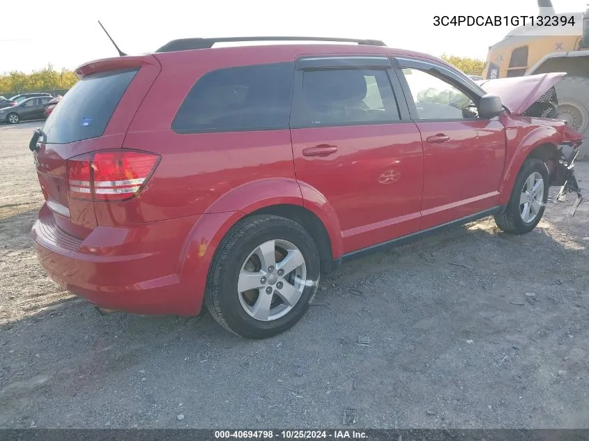 2016 Dodge Journey Se VIN: 3C4PDCAB1GT132394 Lot: 40694798