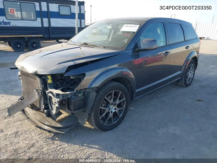 2016 Dodge Journey R/T VIN: 3C4PDCEG0GT203350 Lot: 40698512