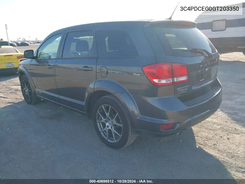 2016 Dodge Journey R/T VIN: 3C4PDCEG0GT203350 Lot: 40698512