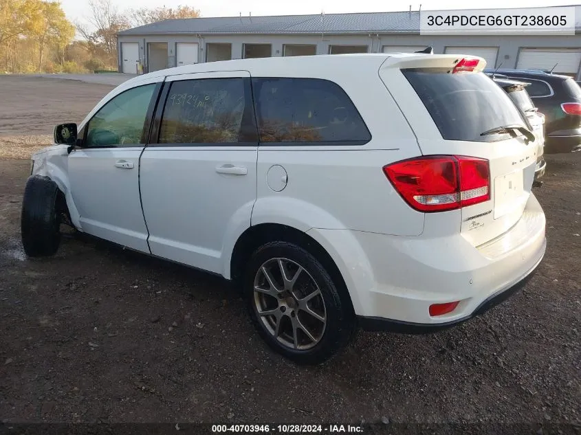 2016 Dodge Journey R/T VIN: 3C4PDCEG6GT238605 Lot: 40703946