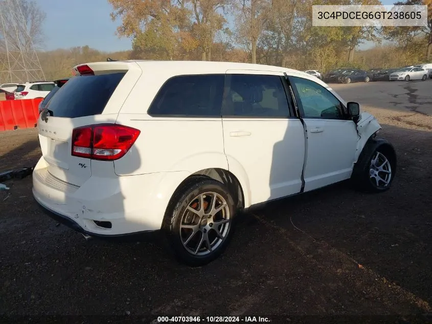 2016 Dodge Journey R/T VIN: 3C4PDCEG6GT238605 Lot: 40703946