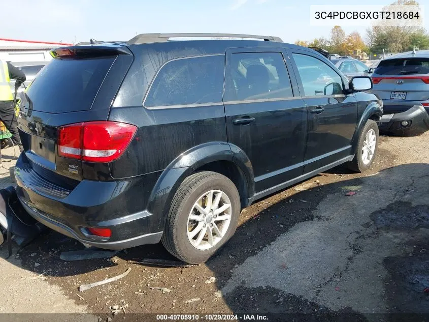 2016 Dodge Journey Sxt VIN: 3C4PDCBGXGT218684 Lot: 40705910