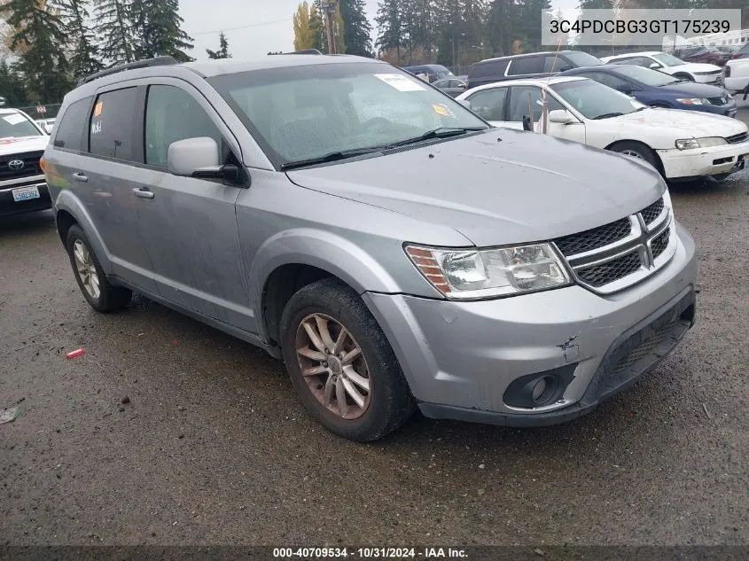 2016 Dodge Journey Sxt VIN: 3C4PDCBG3GT175239 Lot: 40709534