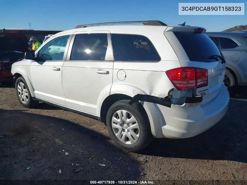 2016 Dodge Journey Se VIN: 3C4PDCAB9GT158323 Lot: 40717939