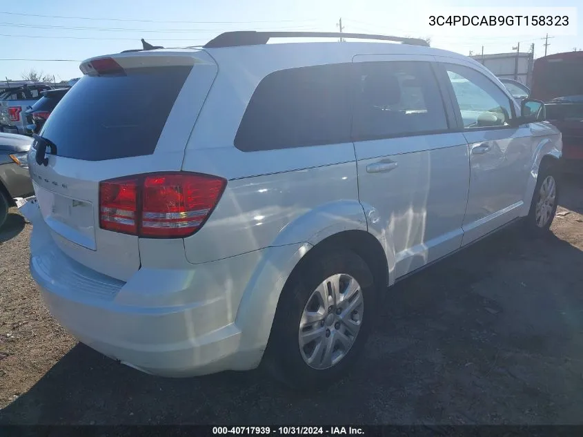 2016 Dodge Journey Se VIN: 3C4PDCAB9GT158323 Lot: 40717939