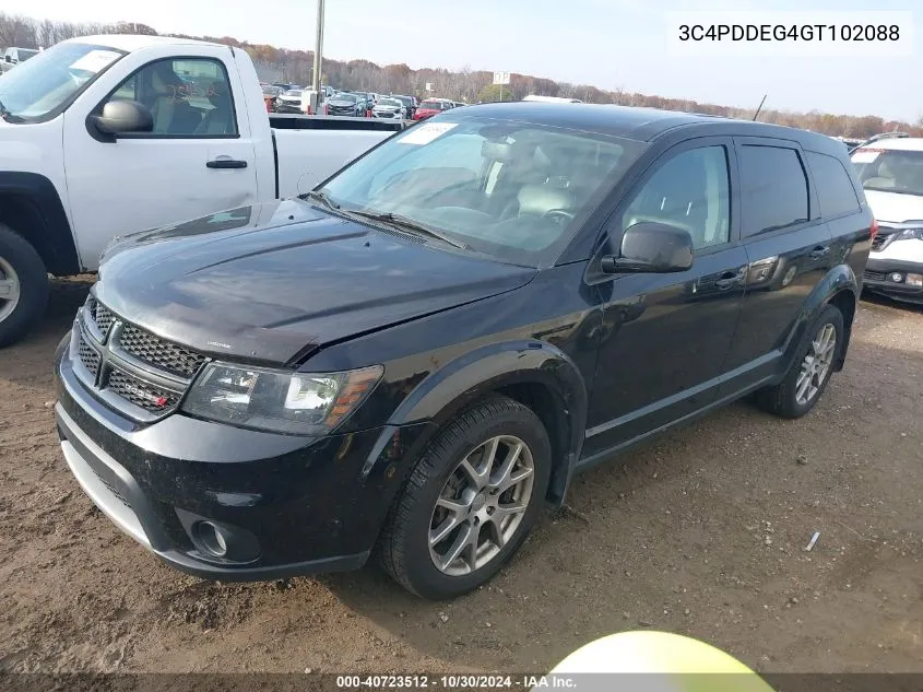 2016 Dodge Journey R/T VIN: 3C4PDDEG4GT102088 Lot: 40723512