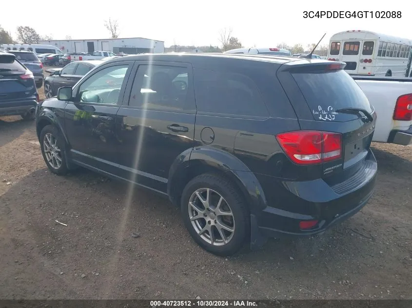 2016 Dodge Journey R/T VIN: 3C4PDDEG4GT102088 Lot: 40723512