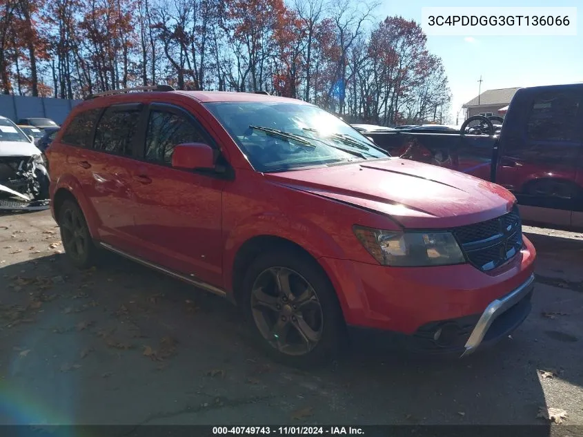 2016 Dodge Journey Crossroad VIN: 3C4PDDGG3GT136066 Lot: 40749743