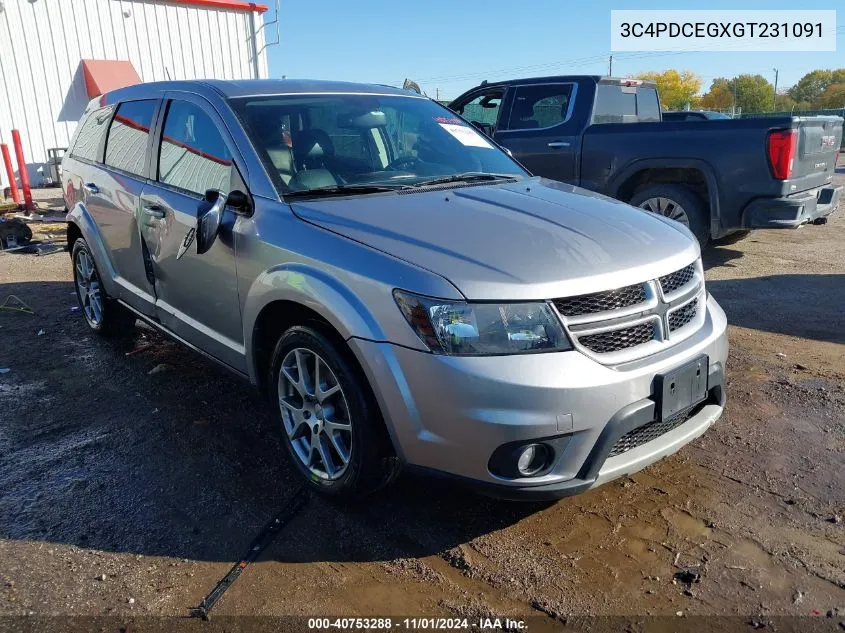 2016 Dodge Journey R/T VIN: 3C4PDCEGXGT231091 Lot: 40753288