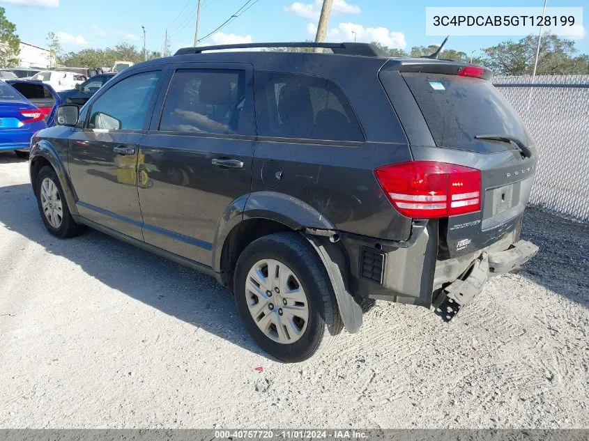 2016 Dodge Journey Se VIN: 3C4PDCAB5GT128199 Lot: 40757720