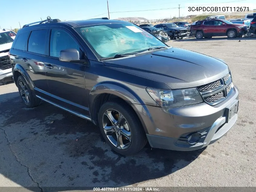 2016 Dodge Journey Crossroad VIN: 3C4PDCGB1GT112671 Lot: 40770817