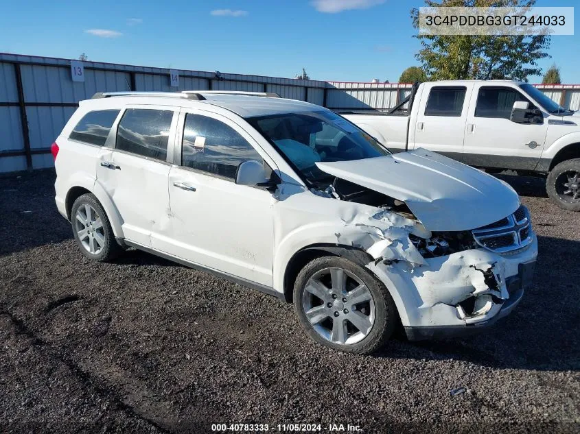 2016 Dodge Journey Sxt VIN: 3C4PDDBG3GT244033 Lot: 40783333