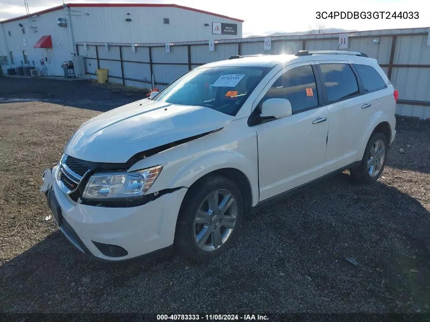 2016 Dodge Journey Sxt VIN: 3C4PDDBG3GT244033 Lot: 40783333