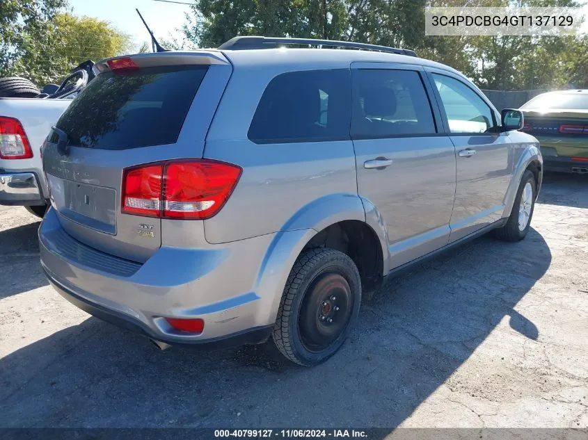 2016 Dodge Journey Sxt VIN: 3C4PDCBG4GT137129 Lot: 40799127