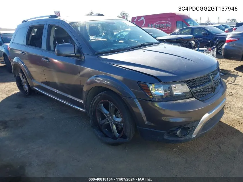 2016 Dodge Journey Crossroad Plus VIN: 3C4PDCGG2GT137946 Lot: 40818134