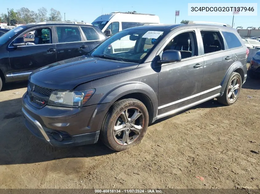 2016 Dodge Journey Crossroad Plus VIN: 3C4PDCGG2GT137946 Lot: 40818134