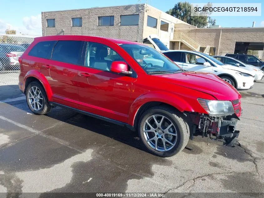 2016 Dodge Journey R/T VIN: 3C4PDCEG4GT218594 Lot: 40819169