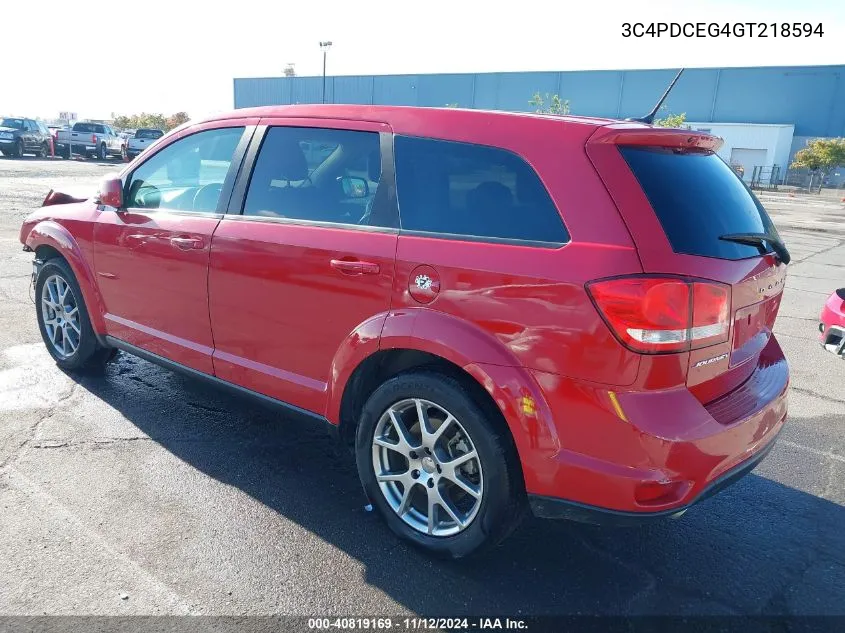 2016 Dodge Journey R/T VIN: 3C4PDCEG4GT218594 Lot: 40819169