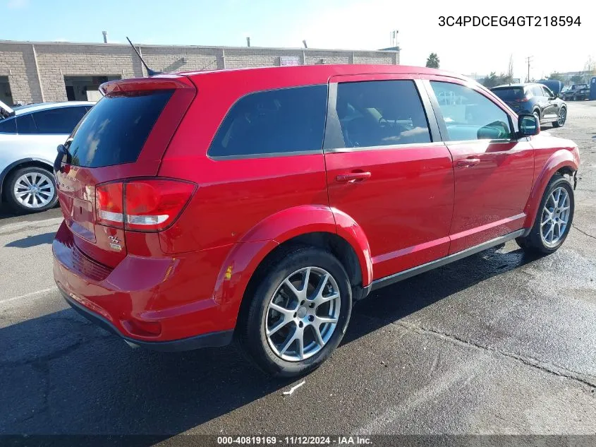 2016 Dodge Journey R/T VIN: 3C4PDCEG4GT218594 Lot: 40819169