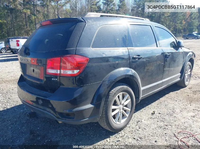 2016 Dodge Journey Sxt VIN: 3C4PDCBB5GT117864 Lot: 40830220