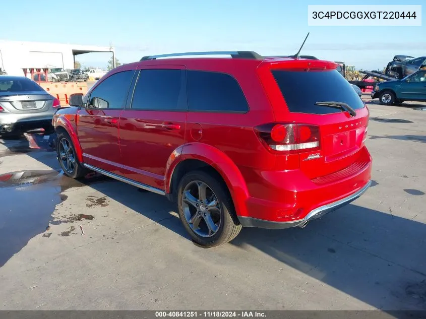 2016 Dodge Journey Crossroad VIN: 3C4PDCGGXGT220444 Lot: 40841251