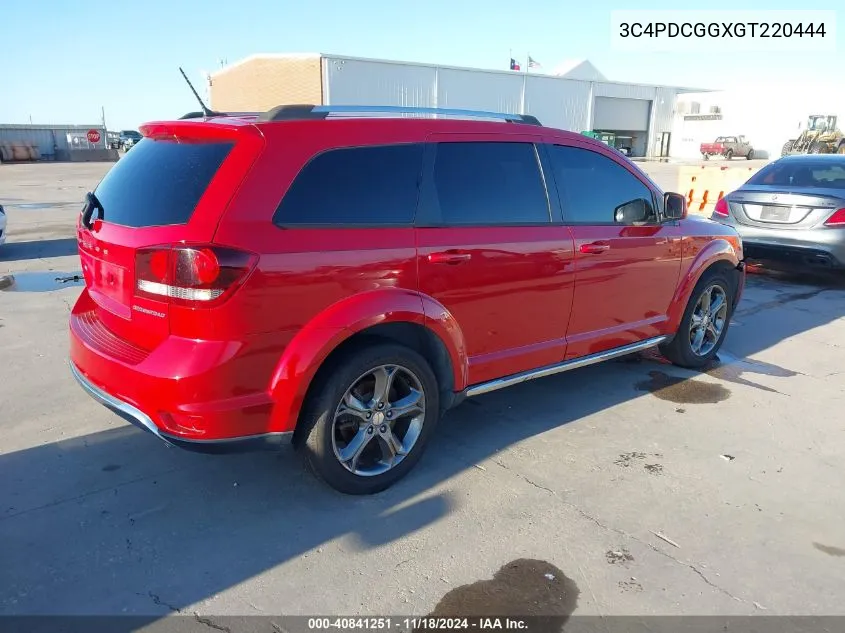 2016 Dodge Journey Crossroad VIN: 3C4PDCGGXGT220444 Lot: 40841251