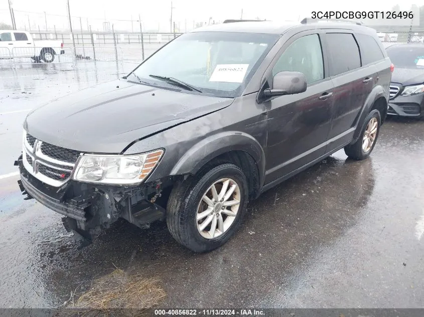 2016 Dodge Journey Sxt VIN: 3C4PDCBG9GT126496 Lot: 40856822