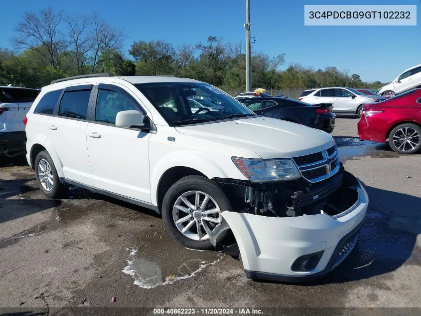 2016 Dodge Journey Sxt VIN: 3C4PDCBG9GT102232 Lot: 40862223