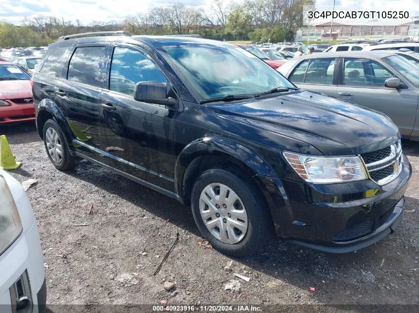 2016 Dodge Journey Se VIN: 3C4PDCAB7GT105250 Lot: 40923916