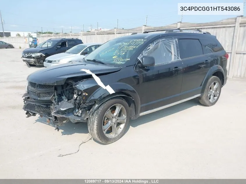 2017 Dodge Journey Crossroad VIN: 3C4PDCGG1HT543086 Lot: 12089717